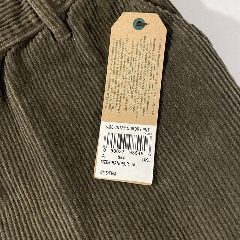 Woolrich Black Country Corduroy Pant sz 14 NWT 22” Inseam - Picture 6 of 9